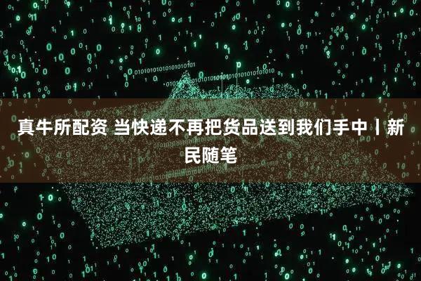 真牛所配资 当快递不再把货品送到我们手中丨新民随笔