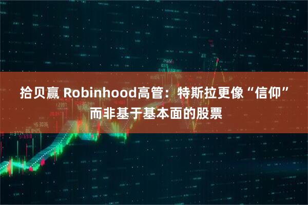 拾贝赢 Robinhood高管：特斯拉更像“信仰” 而非基于基本面的股票
